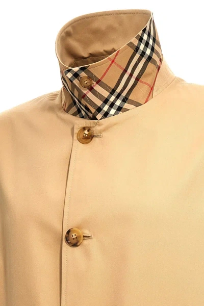 Shop Burberry Men 'highbridge' Trench Coat In Cream