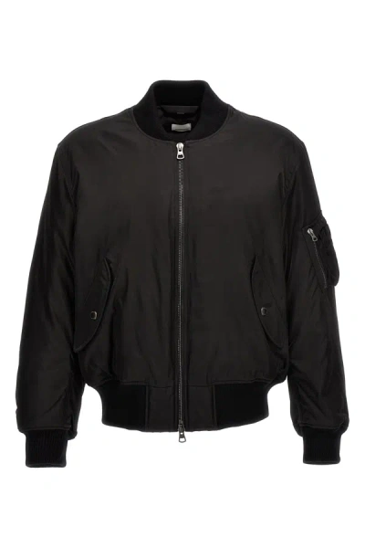 Shop Burberry Men 'jkt' Bomber Jacket In Black