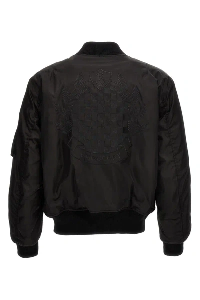 Shop Burberry Men 'jkt' Bomber Jacket In Black
