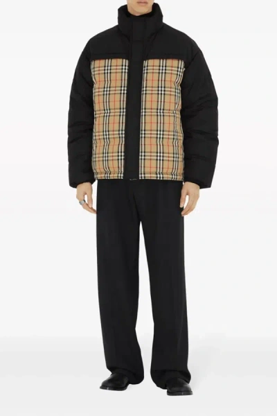 Shop Burberry Men 'oakmere' Reversible Down Jacket In Multicolor