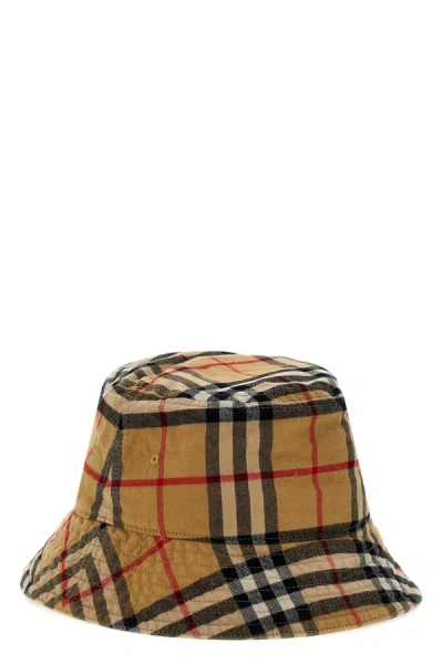 Burberry Men Bucket Hat Check In Cream