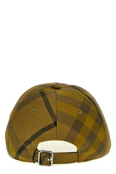 Shop Burberry Men Check Cap In Yellow