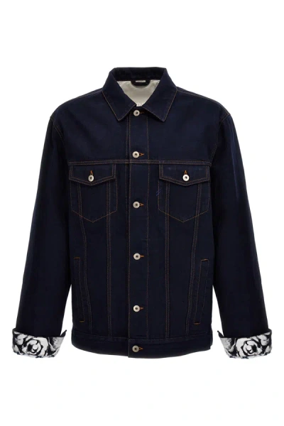 Shop Burberry Men Denim Jacket In Blue