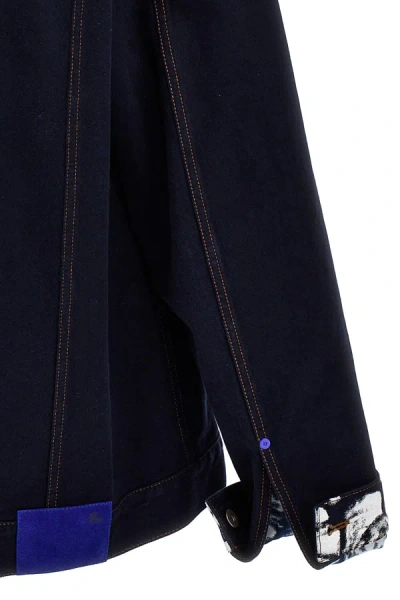 Burberry Denim Jacket With Chest Pockets And Contrast Stitching In Blue