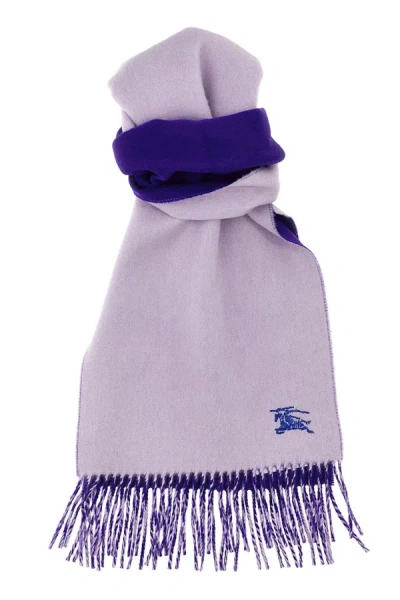 Shop Burberry Women 'equestrian Knight Design' Scarf In Purple