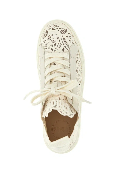 Shop Chloé Women 'lauren' Sneakers In White