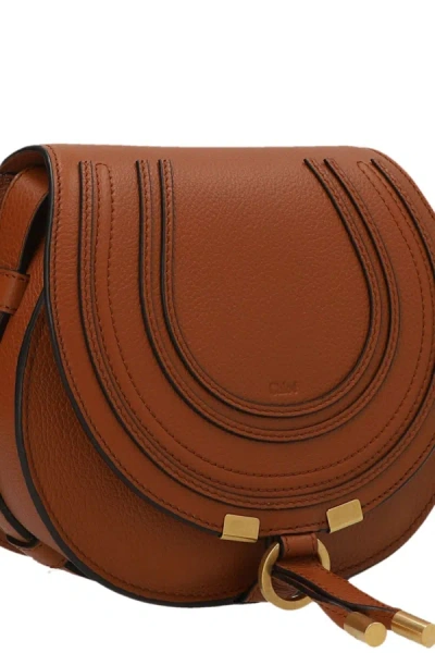Shop Chloé Women 'saddle Marcie' Small Crossbody Bag In Brown