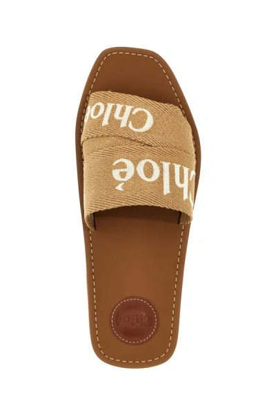 Shop Chloé Women 'woody' Sandals In Cream