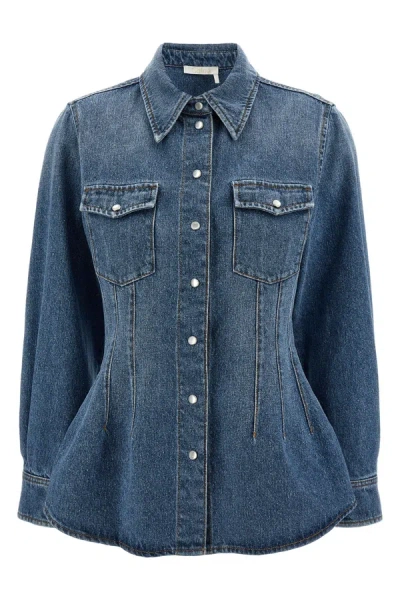 Shop Chloé Women Denim Shirt In Blue