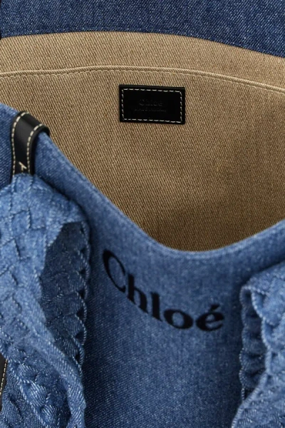 Shop Chloé Women Small 'woody' Shopping Bag In Blue