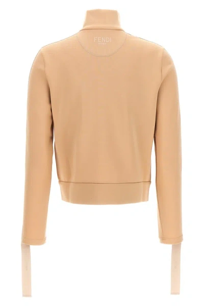 Shop Fendi Women ' Ace' Sweatshirt In Cream