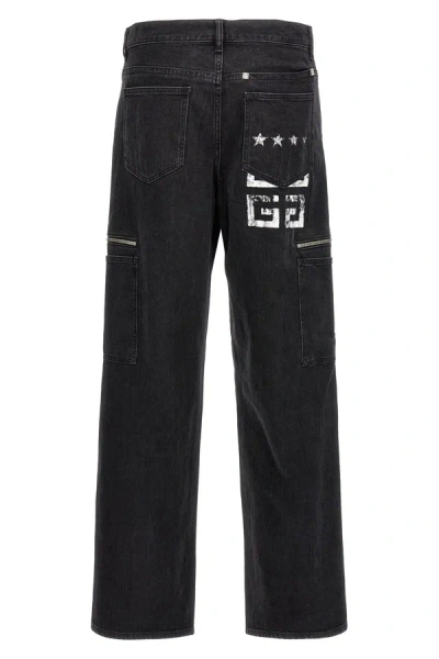 Shop Givenchy Men Cargo Jeans In Black