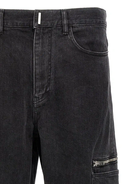 Shop Givenchy Men Cargo Jeans In Black