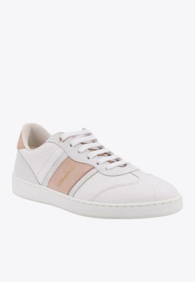 Shop Ferragamo Achille Low-top Leather Sneakers In White