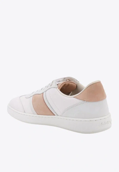 Shop Ferragamo Achille Low-top Leather Sneakers In White