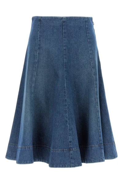 Shop Khaite Women 'lennox' Skirt In Blue