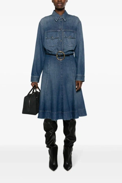 Shop Khaite Women 'lennox' Skirt In Blue