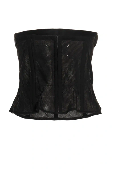 Shop Maison Margiela Women Mesh Bustier Top In Black