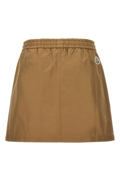 Shop Moncler Women Nylon Blend Skirt In Cream