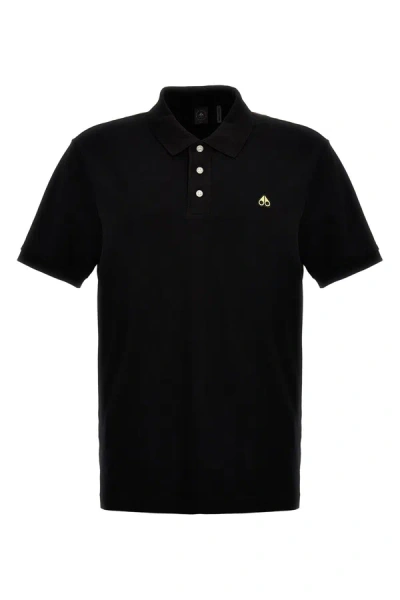 Shop Moose Knuckles Men Logo Polo Shirt In Black