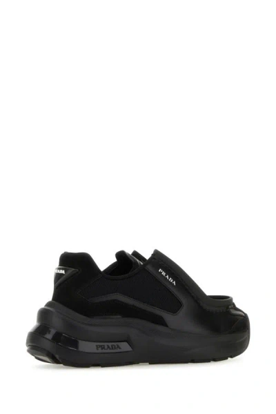 Shop Prada Man Black Systeme Sneakers