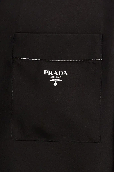 Shop Prada Men Logo Silk Shirt In Multicolor