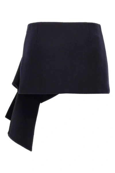 Shop Prada Women Midnight Blue Wool Blend Mini Skirt