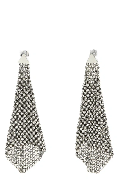 Shop Rabanne Women 'chainmail' Earrings In Silver