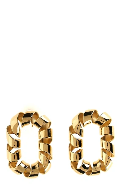 Shop Rabanne Women 'xl Link Twist' Earrings In Gold