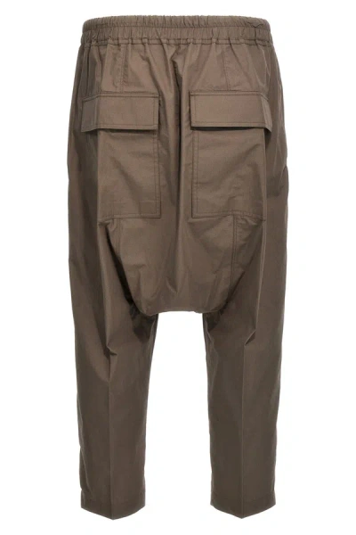 Shop Rick Owens Men 'drawstring Cropped' Pants In Gray