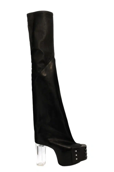 Shop Rick Owens Women 'flared Platforms' Boots In Black