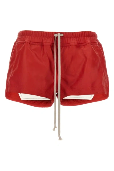 Shop Rick Owens Women 'fog Boxers' Shorts In Red