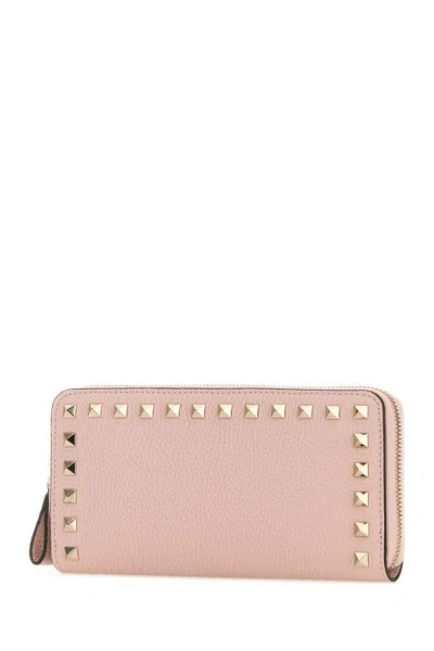 Shop Valentino Garavani Woman Pink Leather Wallet