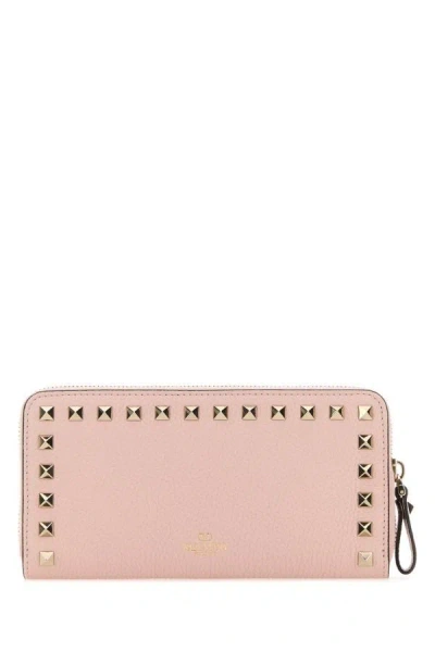 Shop Valentino Garavani Woman Pink Leather Wallet