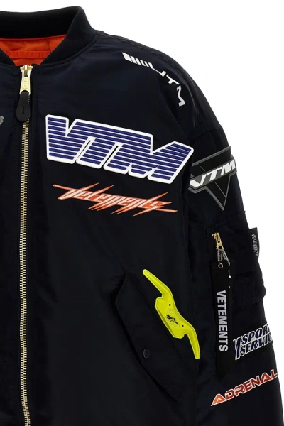 Shop Vetements Women  X Alpha Industries 'racing' Bomber Jacket In Blue