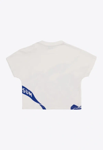 Shop Burberry Baby Girls Ekd Print T-shirt In White