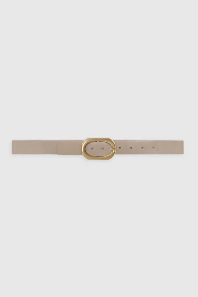 Shop Anine Bing Signature Link Belt In Taupe