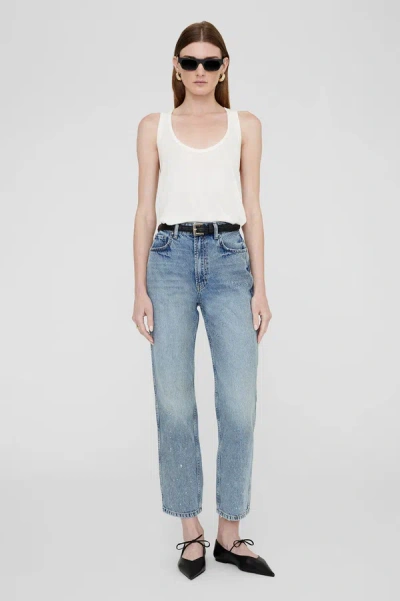 Shop Anine Bing Vin Jean In Paint Pacific Blue