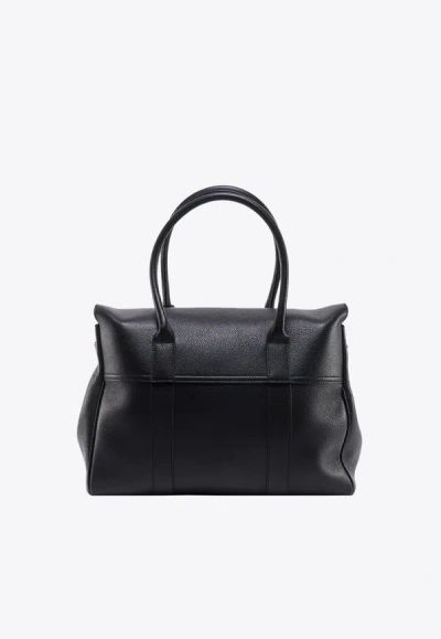 Shop Mulberry Bayswater Grained Leather Tote Bag In Black