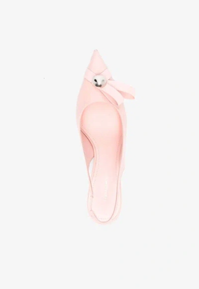 Ferragamo Bow Knot Decal High Heels In Pink