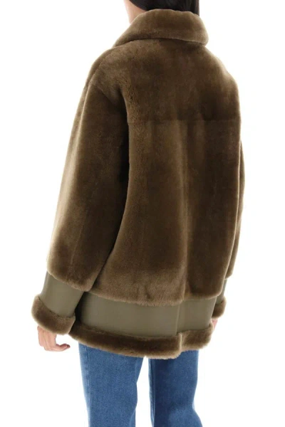 Shop Blancha Shearling Jacket In Brown