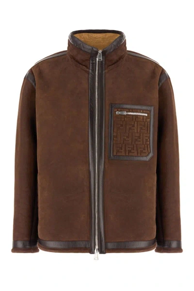 Shop Fendi Jackets In Brown