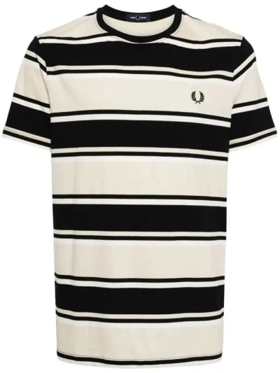 Shop Fred Perry Fp Bold Stripe T-shirt Clothing In Brown