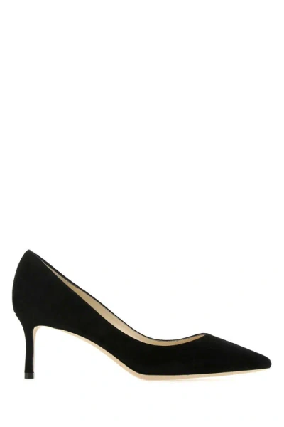 Shop Jimmy Choo Black Suede Romy Pumps In 010003