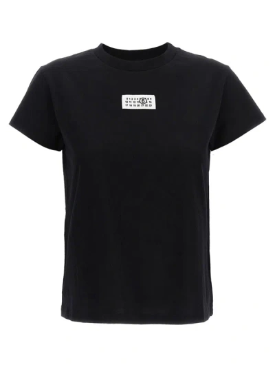 Shop Mm6 Maison Margiela Logo T-shirt In Black
