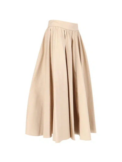 Shop Patou Maxi Cotton Skirt Clothing In Beige