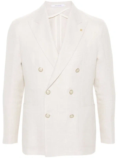 Shop Tagliatore Double Breasted Blazer Clothing In White