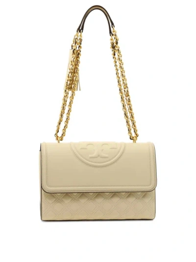 Shop Tory Burch "fleming" Shoulder Bag In Beige