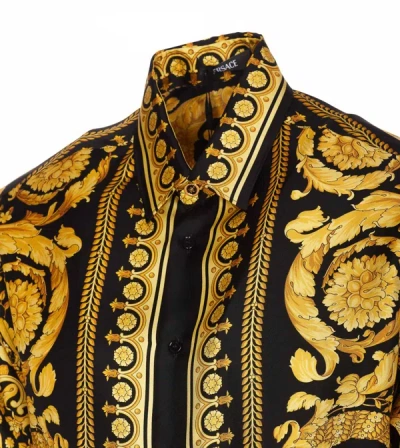 Shop Versace Shirts In Golden