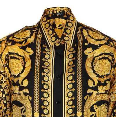 Shop Versace Shirts In Golden